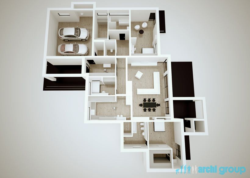 Projekt koncepcyjny wnętrz domu w Nowych Chechle KDC150-1d