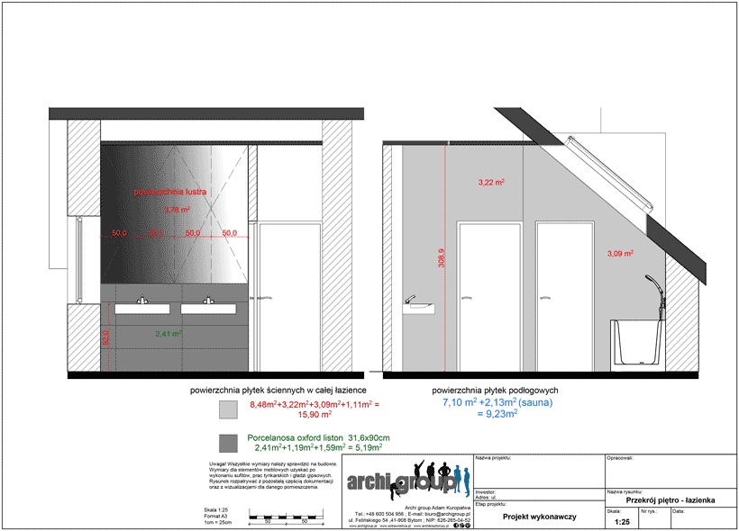 Projekt wykonawczy wnętrz domu jednorodzinnego w Orzeszu img15