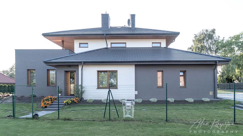 Realizacja projektu elewacji domu jednorodzinnego w Mysłowicach img4