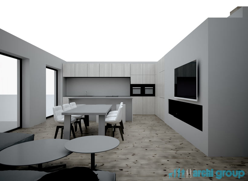 Projekt koncepcyjny wnętrz domu w Bytomiu KDS220 -3b
