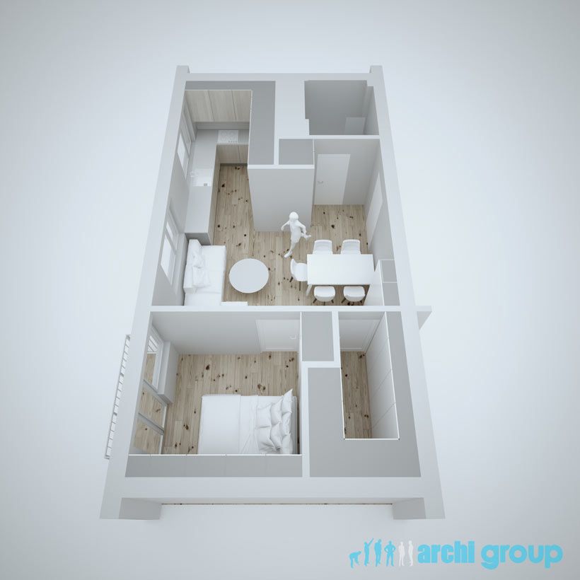 Projekt koncepcyjny wnętrz mieszkania w Zabrzu KMZ45-4c