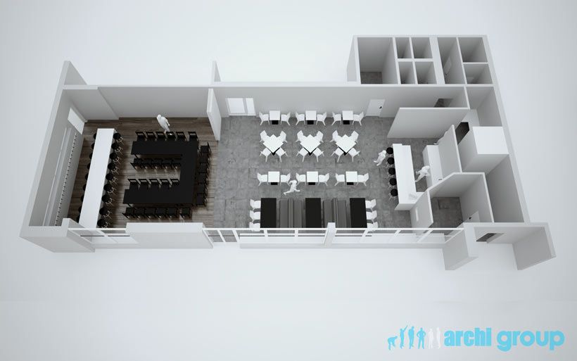 Projekt koncepcyjny wnętrz restauracji w Tarnowskich Górach KRT160-2b