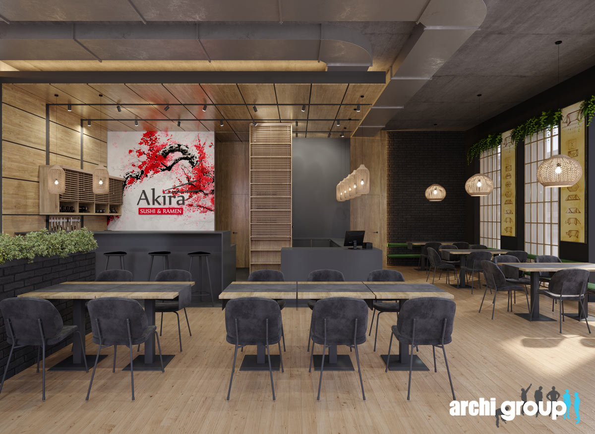 Projekt wnętrz restauracji AKIRA w Gliwicach PAG115 img5